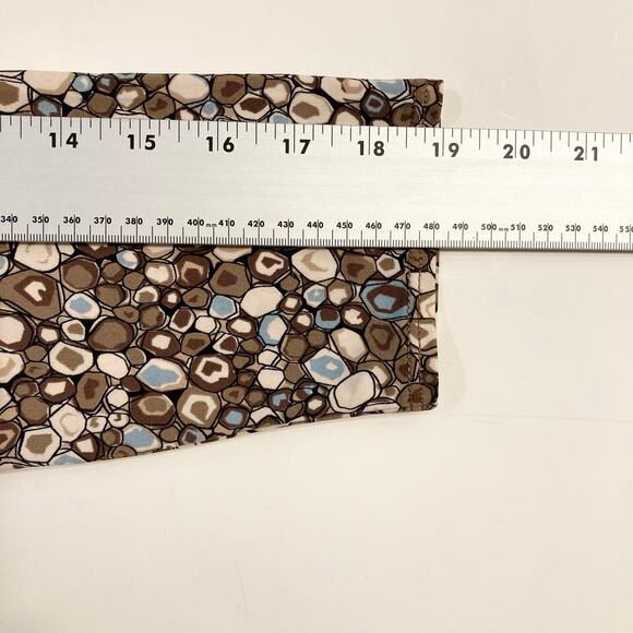 NWOT BCBGMAXAZRIA Dress L Brown Geometric-Print Faux-Wrap Tie Stretch Multicolor - Picture 16 of 16